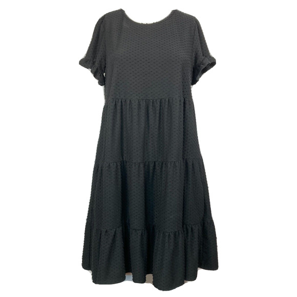 Sugarlips Dresses & Skirts - Sugar Lips Dress Womens Sz S Black Roam Around Swiss‎ Dot Tiered A Line Pockets
